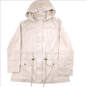 Charlotte Russe Lightweight Beige Hooded Jacket Size Extra Small